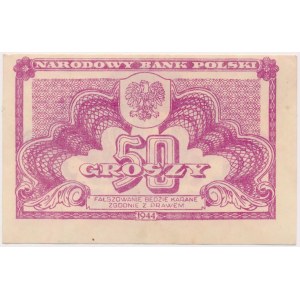 50 groszy 1944 - przesunięcie druku