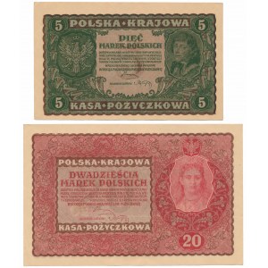 Set of 5 and 20 mkp 08.1919 (2pcs)