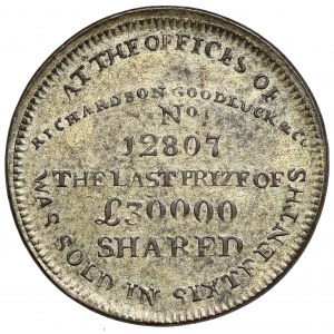 England, Jeton / 1/2 penny 1795 - lottery