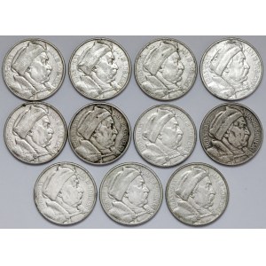 Sobieski 10 złotych 1933, zestaw (11szt)