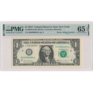 USA, 1 Dollar 2017 - radar number - 40000004