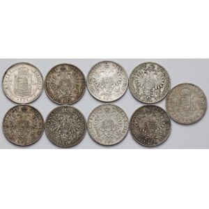 Austria, Franz Joseph I, Forints and Florens, set (9pcs)