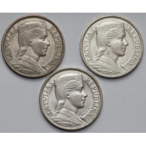 Latvia, 5 lati 1929-1932, set (3pcs)