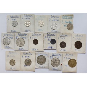 Estonia, zestaw monet 1922-1939 (16szt)