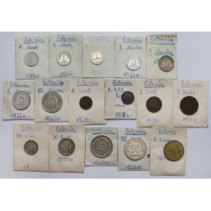 Estonia, zestaw monet 1922-1939 (16szt)