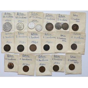 Latvia, 1-50 santimu 1922-1939, set (19pcs)