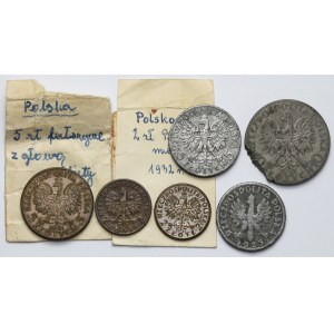 2-5 złotych, fałszerstwa z epoki, zestaw (6szt)