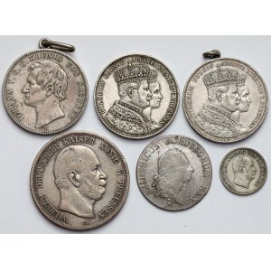 Nemecko, Prusko, mince, toliare a 5 mariek, sada (6 ks)