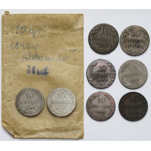 10 grošov 1816-1840, sada (8 ks)