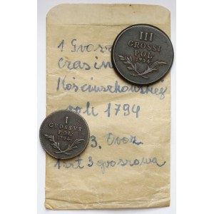 Galicia and Lodomeria, 1 and 3 pennies 1794, set (2pcs)