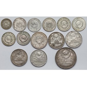 Russia / USSR, 10 kopecks - ruble 1922-1930, set (14pcs)