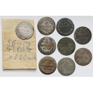 5 pennies 1816-1840, set (9pcs)