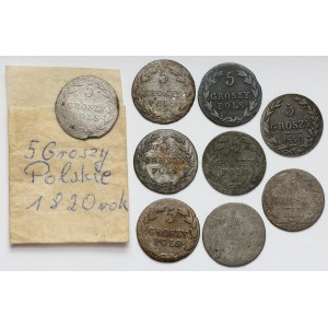 5 groszy 1816-1840, zestaw (9szt)