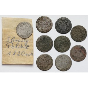 5 haléřů 1816-1840, sada (9 ks)
