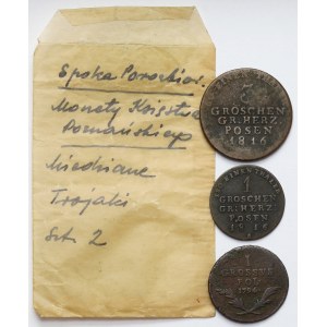 Großherzogtum Posen 1-3 Pfennige 1816 und Galizien, Pfennig 1794 - Satz (3Stück)