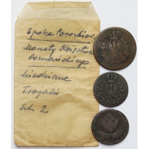 Großherzogtum Posen 1-3 Pfennige 1816 und Galizien, Pfennig 1794 - Satz (3Stück)