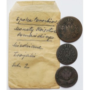 Grand Duchy of Poznań 1-3 pennies 1816 and Galicia, Penny 1794 - set (3pcs)
