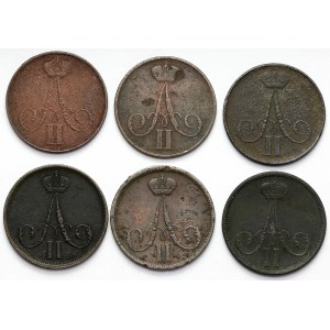 1 kopiejka 1856-1864 BM, Warsaw - set (6pcs)