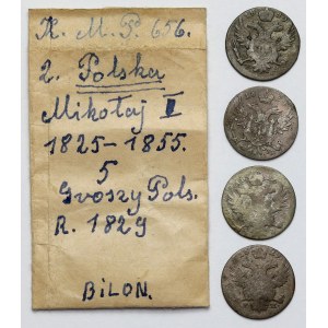 5 Polish pennies 1826-1829 - set (4pcs)