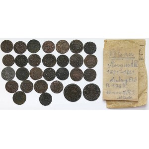 Augustus III of Saxony, Shells and Pennies 1749-1758, including rare ones (29pc)