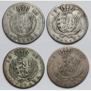 Duchy of Warsaw, 1/3 thaler 1810-1814 - set (4pcs)