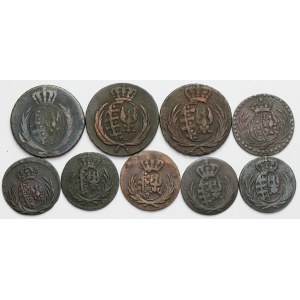 Duchy of Warsaw, 1-10 pennies 1810-1814 - set (9pcs)