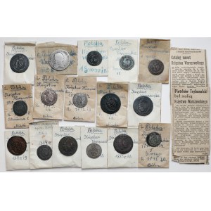 Principality of Warsaw, 1-10 pennies and 1/3 thaler 1811-1814 - set (16pcs)