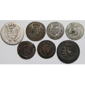 Księstwo Warszawskie, 1-10 groszy i 1/6 talara 1811-1814 - zestaw (7szt)