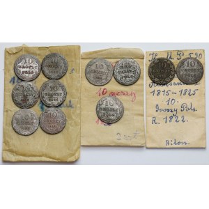 10 groszy 1822-1840 - zestaw (11szt)