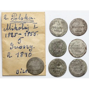 5 groszy 1827-1840 - zestaw (7szt)