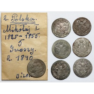5 grošov 1827-1840 - sada (7 ks)