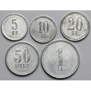Katowice, Baildon Steelworks, 5 pennies - 1 zloty, set (5pcs)