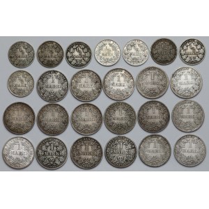 Germany, 1/2 - 1 mark 1874-1915, set (25pcs)