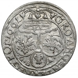 Jan II Kazimierz, Szóstak Lwów 1661 GBA - VI - z kokardami