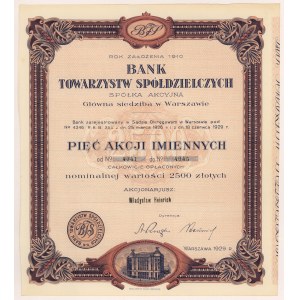 Banka družstiev, 5x 500 zlotých 1929