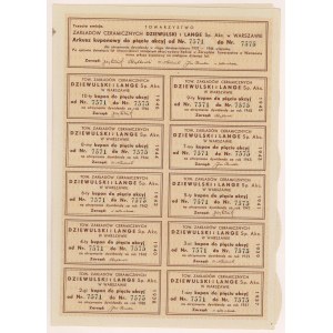 DZIEWULSKI i LANGE Tow. Akc. Zakładów Ceramicznych, Em.3, 5x 250 zł
