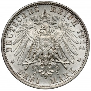 Bavorsko, 3 marky 1911-D