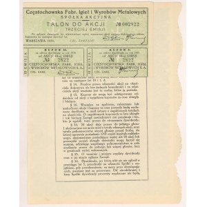 Częstochowska Fabr. Igieł i Wyrobów Metalowych, Em.3, 100 zl 1929