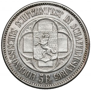 Schweiz, 5 Franken 1865 - Schaffhauser Schützenfest
