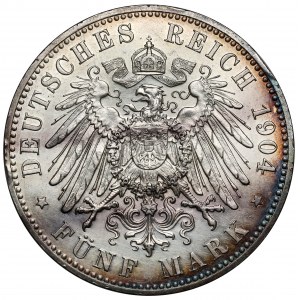 Mecklenburg-Schwerin, 5 Mark 1904-A - hochzeitlich