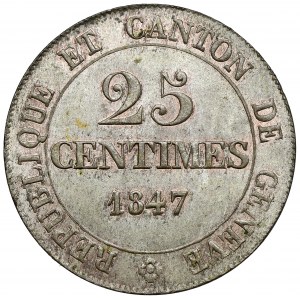 Szwajcaria, Geneva, 25 centimes 1847