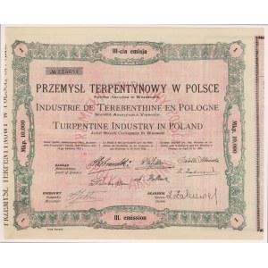 Turpentine Industry in Poland, Em.3, 10,000 mkp 1924