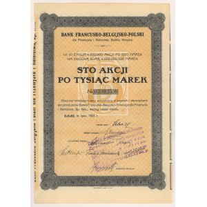Bank Francusko-Belgijsko-Polski, Em.7, 100x 1.000 mk 1923