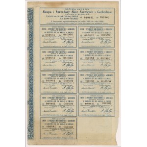 Spółka Akc. Skupu i Sprzedaży Skór Surowych i Garbników, Em.8, 20x 500 mkp 1923