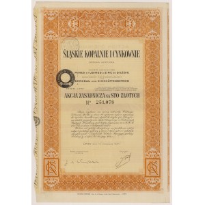 Śląskie Kopalnie i Cynkownie, 100 zł 1937