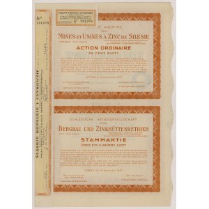 Slezské doly a cínový závod, 100 zlotých 1937