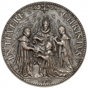 Francúzsko, Henrich III. z Valois, medaila 1579 - In tevere Christvs - tlač XIX/XX storočie