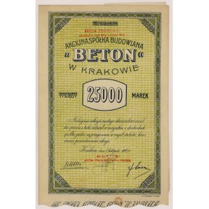 BETON Akc. Sp. Budowlana w Krakowie, 25.000 mkp 11.1921