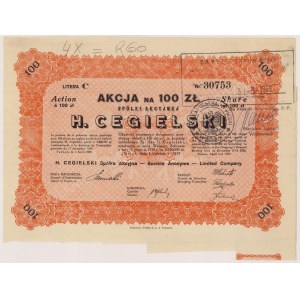 H. CEGIELSKI Tow. Akc., 100 zł 1929