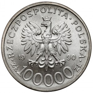 100,000 zloty 1990 Solidarity - variety C